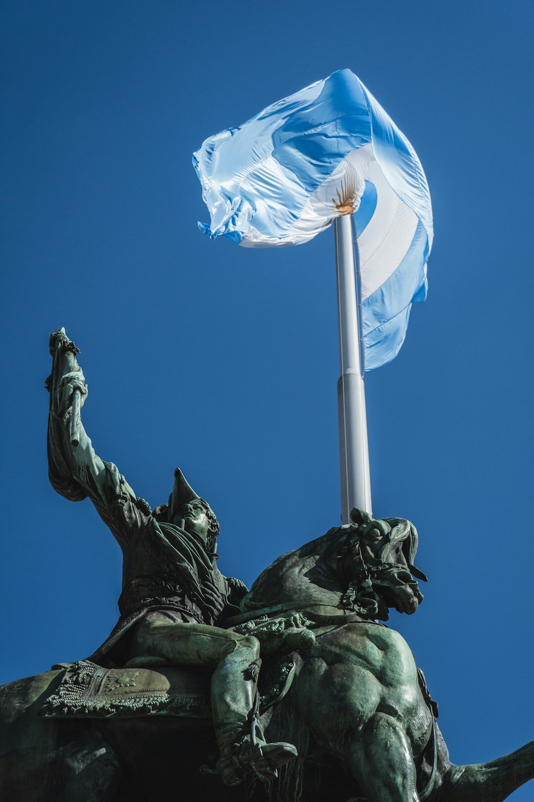 old uruguayan flag waving